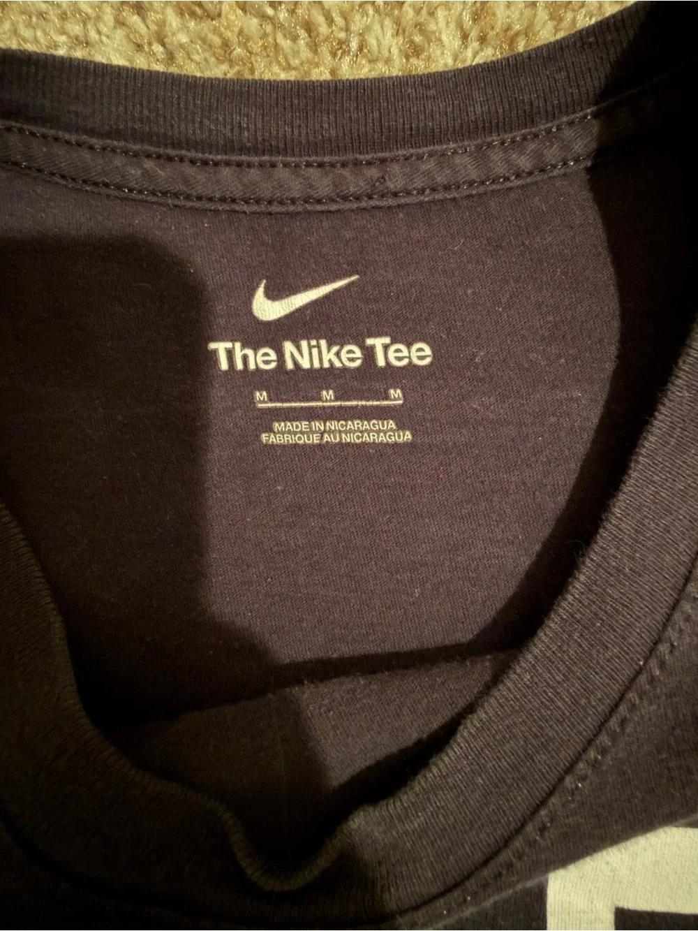 Nike Black Short Sleeve Tee with White Graphic Logo